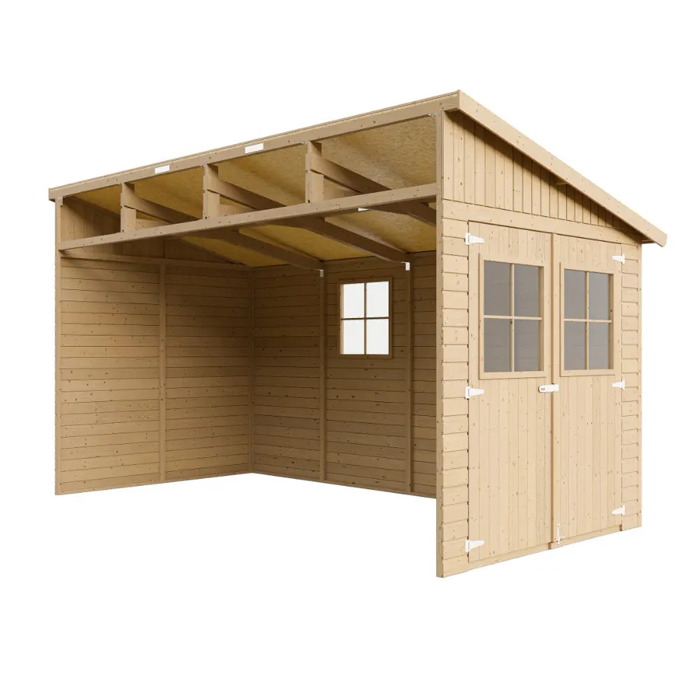 Casetta da Giardino in Legno con Pavimento 201x395 cm 8 m²