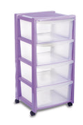 Stefanplast Cassettiera 4 Piani Silver 40x40x80 cm