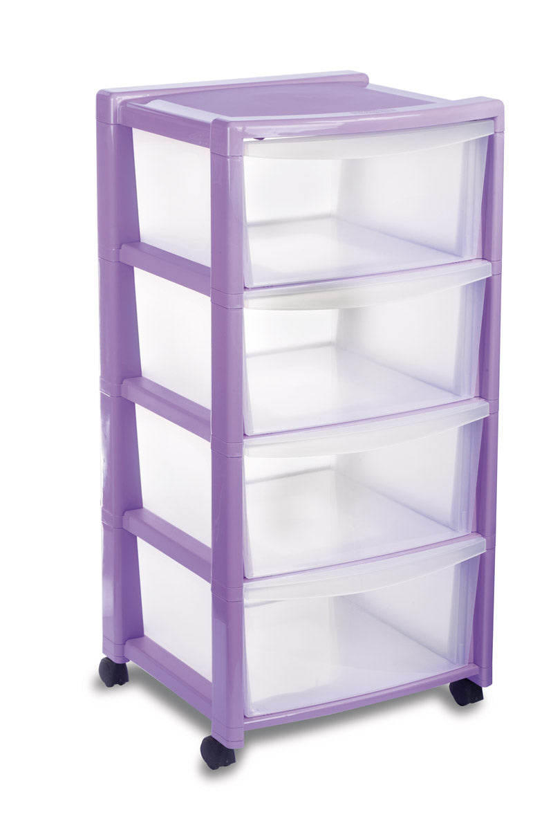 Stefanplast Cassettiera 4 Piani Silver 40x40x80 cm