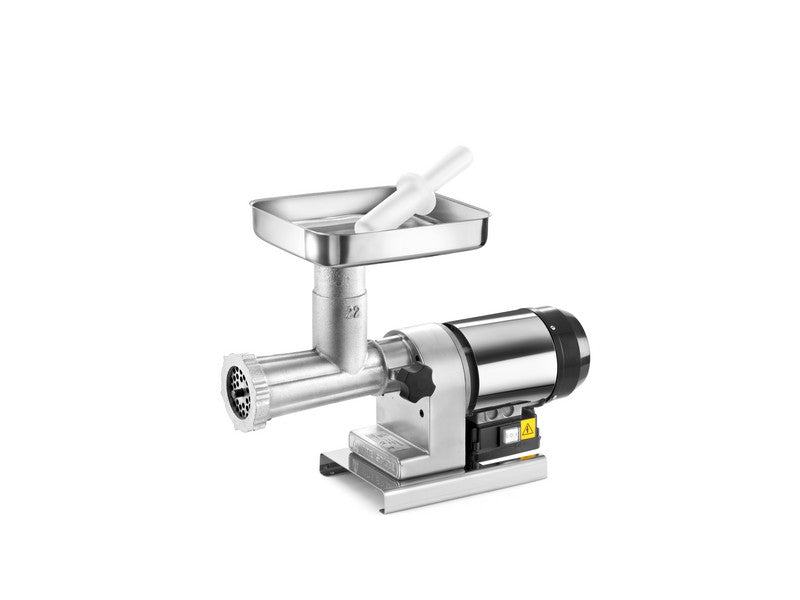 Tre Spade Tritacarne Elettrico TC-22 Elegant n22 600W - vista laterale con tramoggia inox