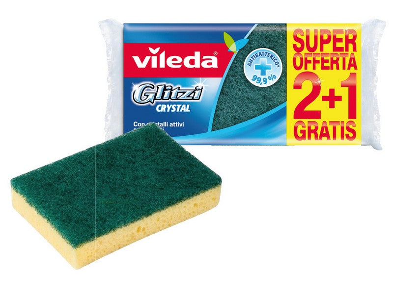 Vileda Spugna Glitzi Crystal 2+1 pz
