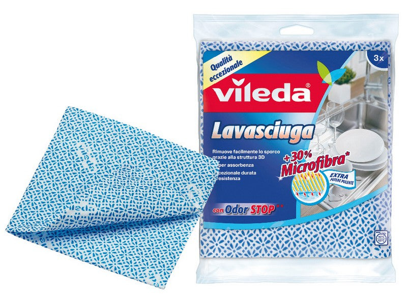 Vileda Panno Lavasciuga 3 pz 36x34 cm
