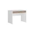 Scrivania 100x60x75 cm 2 Cassetti e Porta USB Bianco/Rovere