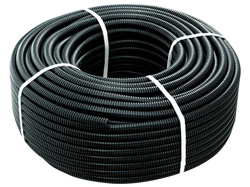 Tubo Corrugato Nero con Tirafilo Ø 16mm 25mt