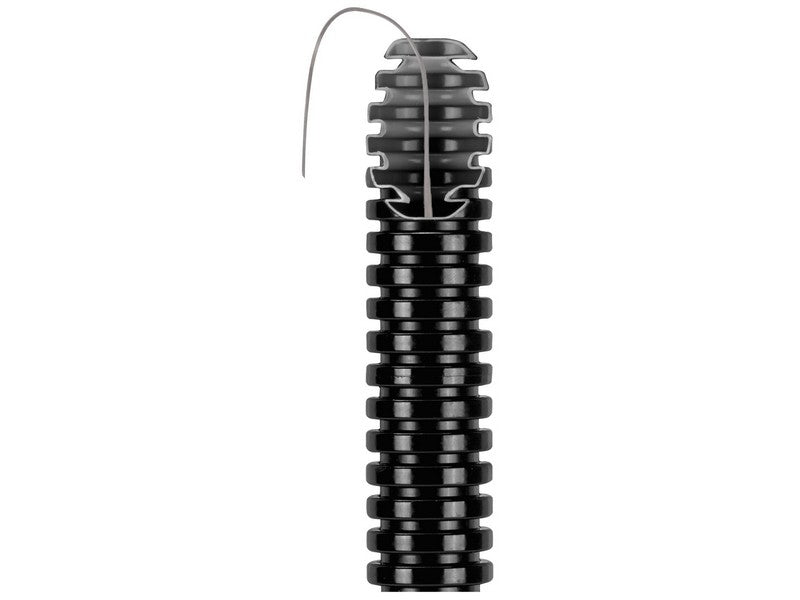 Tubo Corrugato Nero con Tirafilo Ø 16mm 100mt