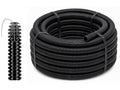Tubo Corrugato Nero con Tirafilo Ø 25mm 25mt