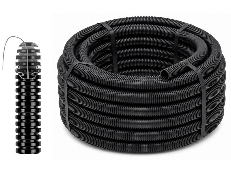 Tubo Corrugato Nero con Tirafilo Ø 32mm 25mt