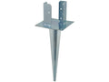 Supporto per Travi da Piantare Quadrato 100x100 mm - vista laterale con cuneo in acciaio zincato