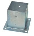 Supporto Chiuso per Travi in Legno 101x101 mm - vista frontale con piastra base 180x180 mm in acciaio zincato