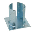 Supporto per Travi in Legno Tonde Ø120 mm - vista frontale con piastra base 180x180 mm in acciaio zincato