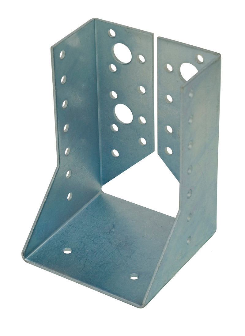 Supporto Chiuso per Travi in Legno 80x120 mm - vista laterale in acciaio zincato con fori di fissaggio