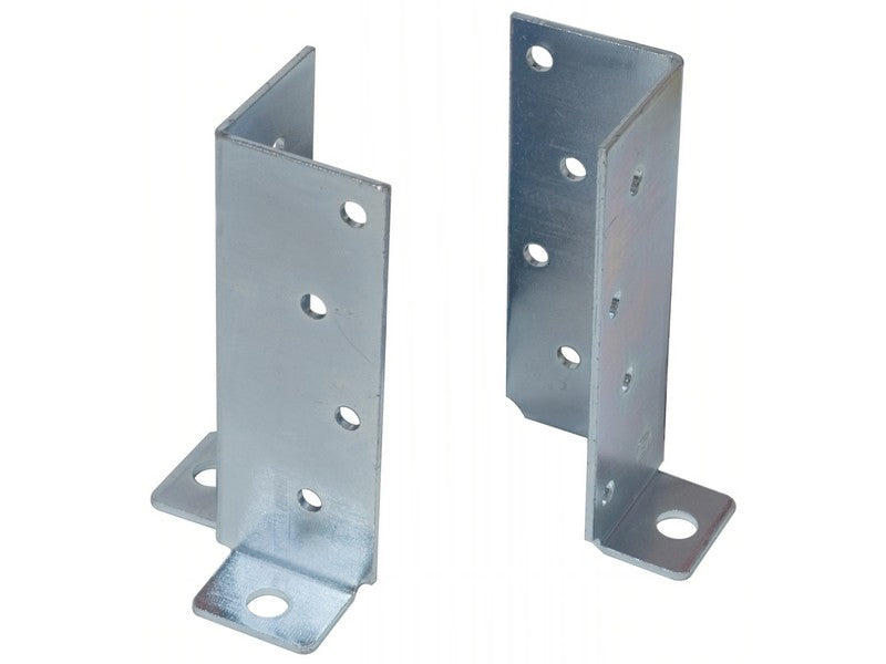 Supporto per Travi in Legno Medio 45x45x130 mm - coppia di staffe in acciaio zincato con fori di fissaggio