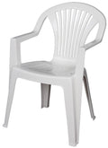 Sedia Lido in Polipropilene Impilabile 57x58x82 cm Bianco