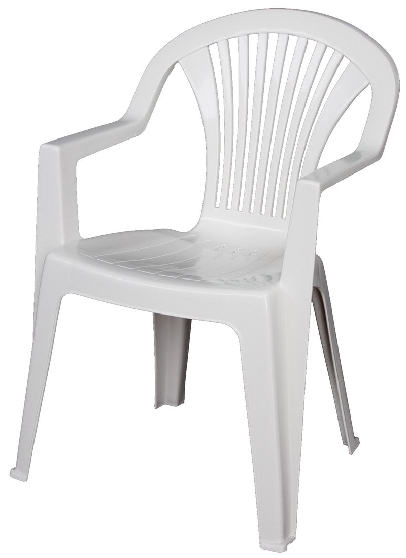 Sedia Lido in Polipropilene Impilabile 57x58x82 cm Bianco
