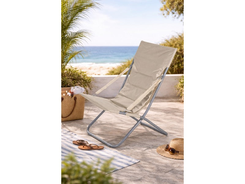 Poltrona da Giardino Pieghevole 80x60x92h Ecrù