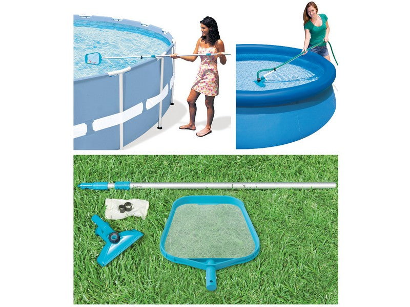 Intex Kit Pulizia Piscina Max 488 cm Con Asta Telescopica