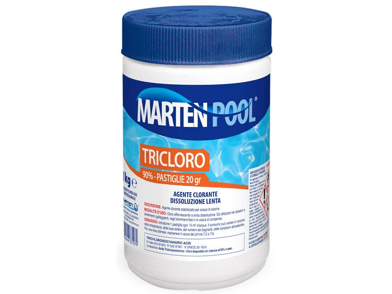 Marten Pool Tricloro Pastiglie 20g per Piscina 1 kg