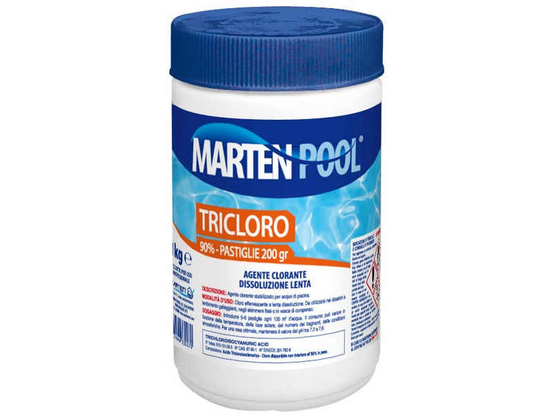 Marten Pool Tricloro Pastiglie 200g per Piscina 1 kg   12pz