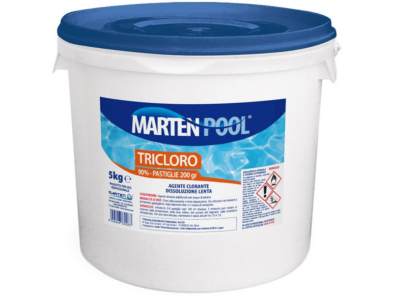 Marten Pool Tricloro Pastiglie 200g per Piscina 5 kg