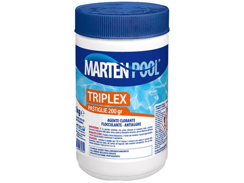 Marten Pool Triplex Pastiglie Multiazione 200g per Piscina 1 kg