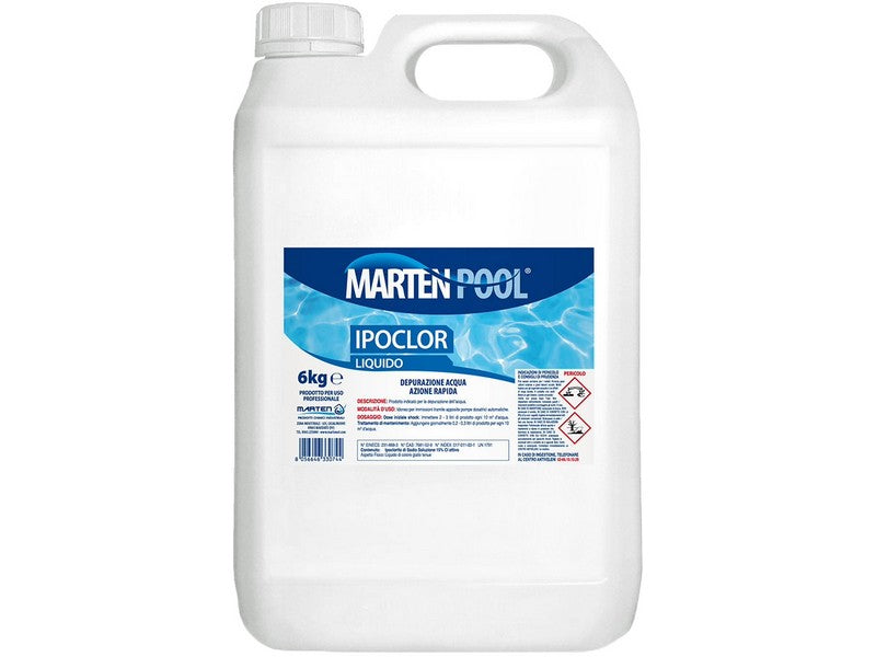 Marten Pool Ipoclor Cloro Liquido per Piscina 6 kg