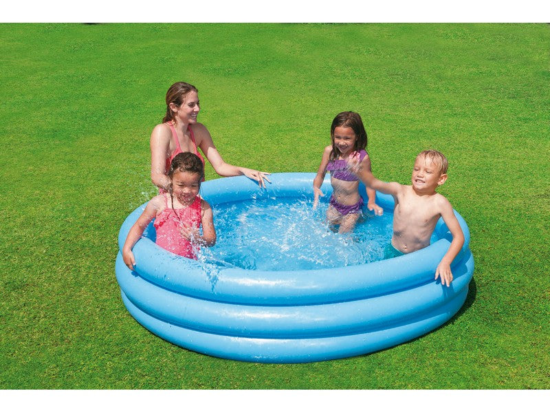 Intex Piscina Tonda Gonfiabile Crystal Blue Ø147x33h