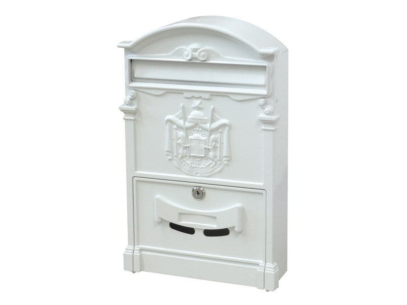 Utilia Cassetta Postale Artistica Bianco in Alluminio