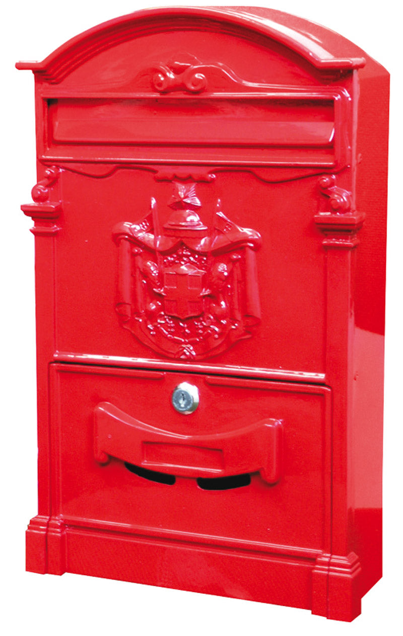 Utilia Cassetta Postale Artistica Rosso in Alluminio