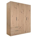 Armadio Espresso 4 Ante 2 Cassetti Rovere Artisan 162x58x200 cm