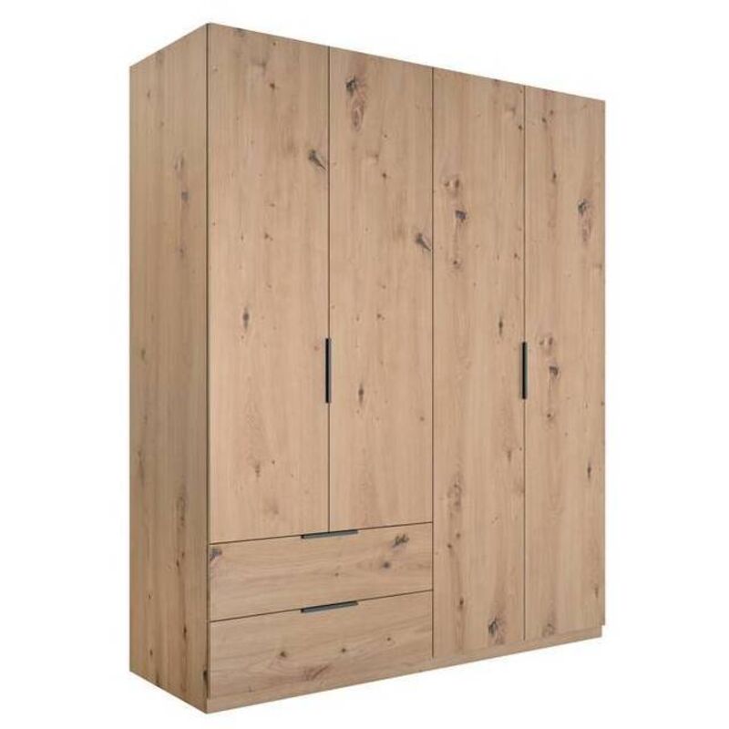 Armadio Espresso 4 Ante 2 Cassetti Rovere Artisan 162x58x200 cm