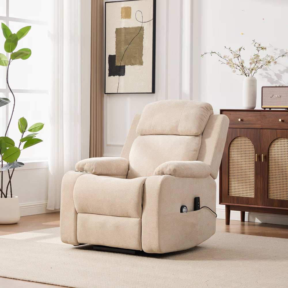 Poltrona Relax Elettrica con Funzione Alzapersona e Portabicchieri