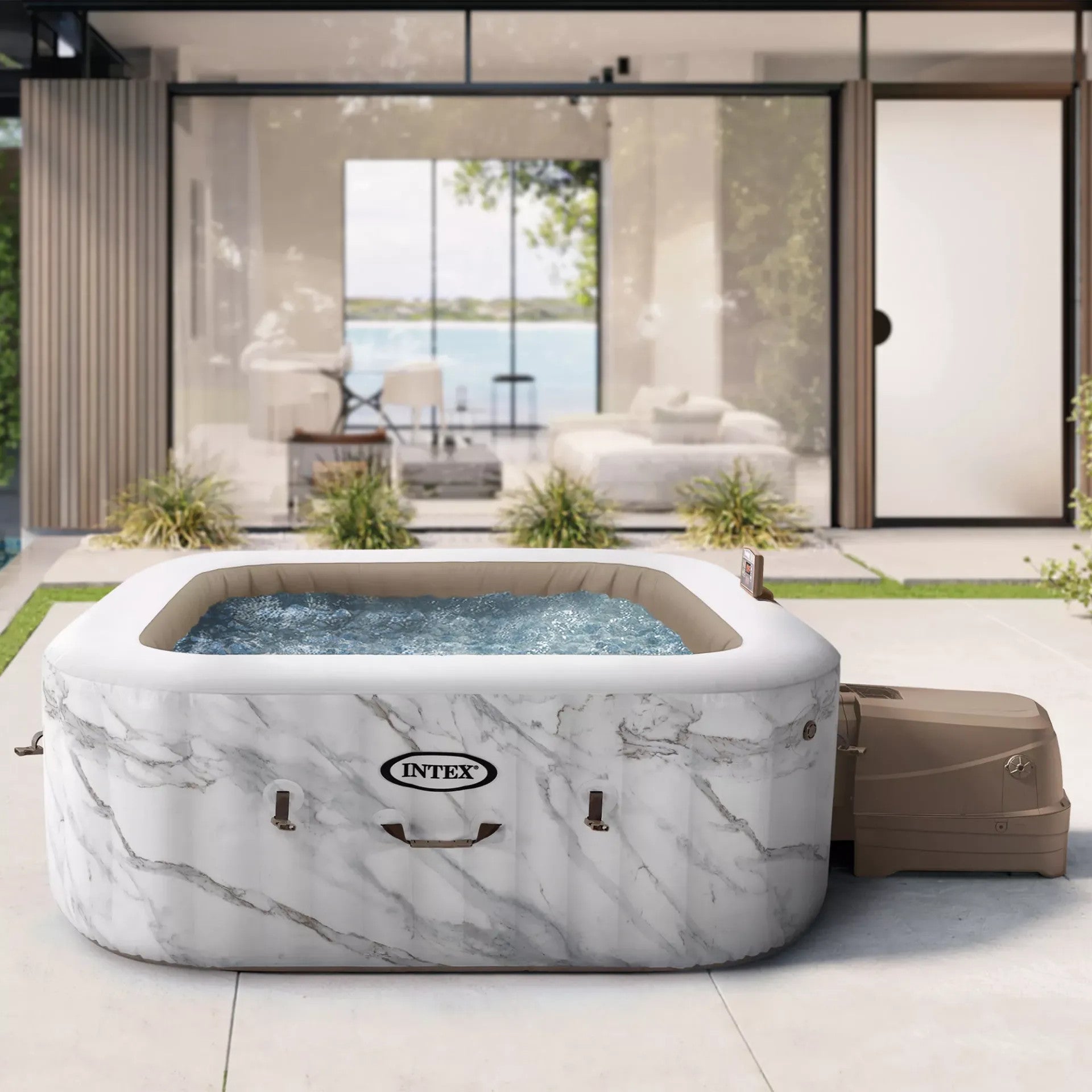 Intex Spa Idromassaggio Calacatta Dual Zone – 4 Posti 175x175x71 cm