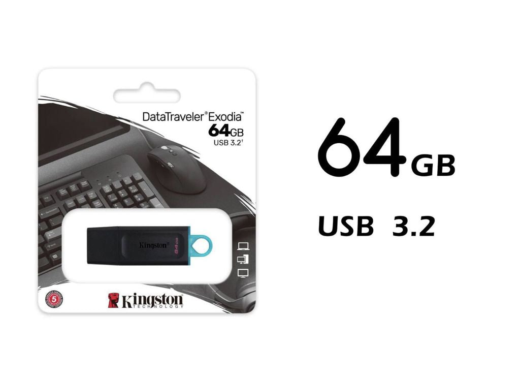 Kingston DataTraveler Exodia 64GB USB 3.2 Gen 1 Turchese