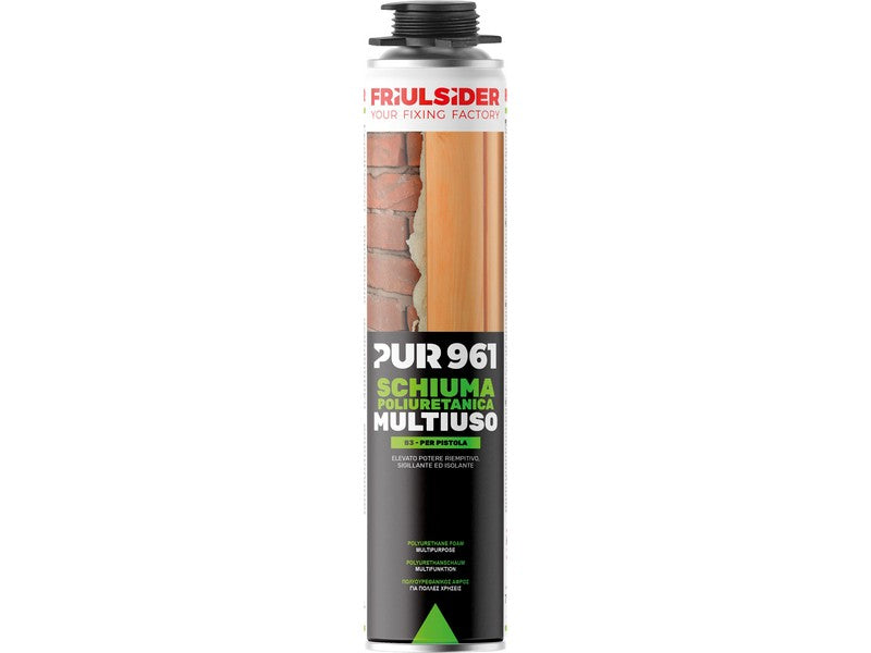 Friulsider Schiuma Poliuretanica PUR 961 Multiuso Pistola 750ml