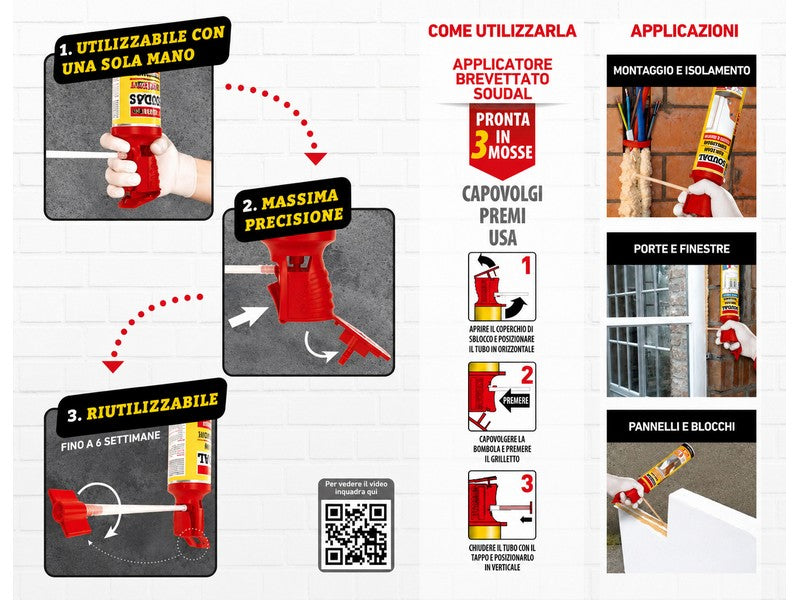Soudal Schiuma Poliuretanica Montaggio & Isolamento Genius Gun 750ml