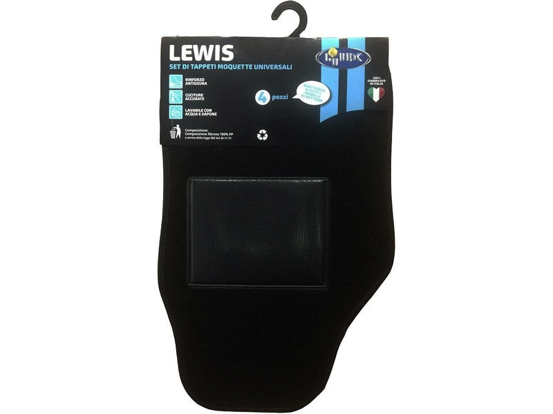 Lubex Set 4 Tappeti Universali Auto Moquette Lewis Antiscivolo
