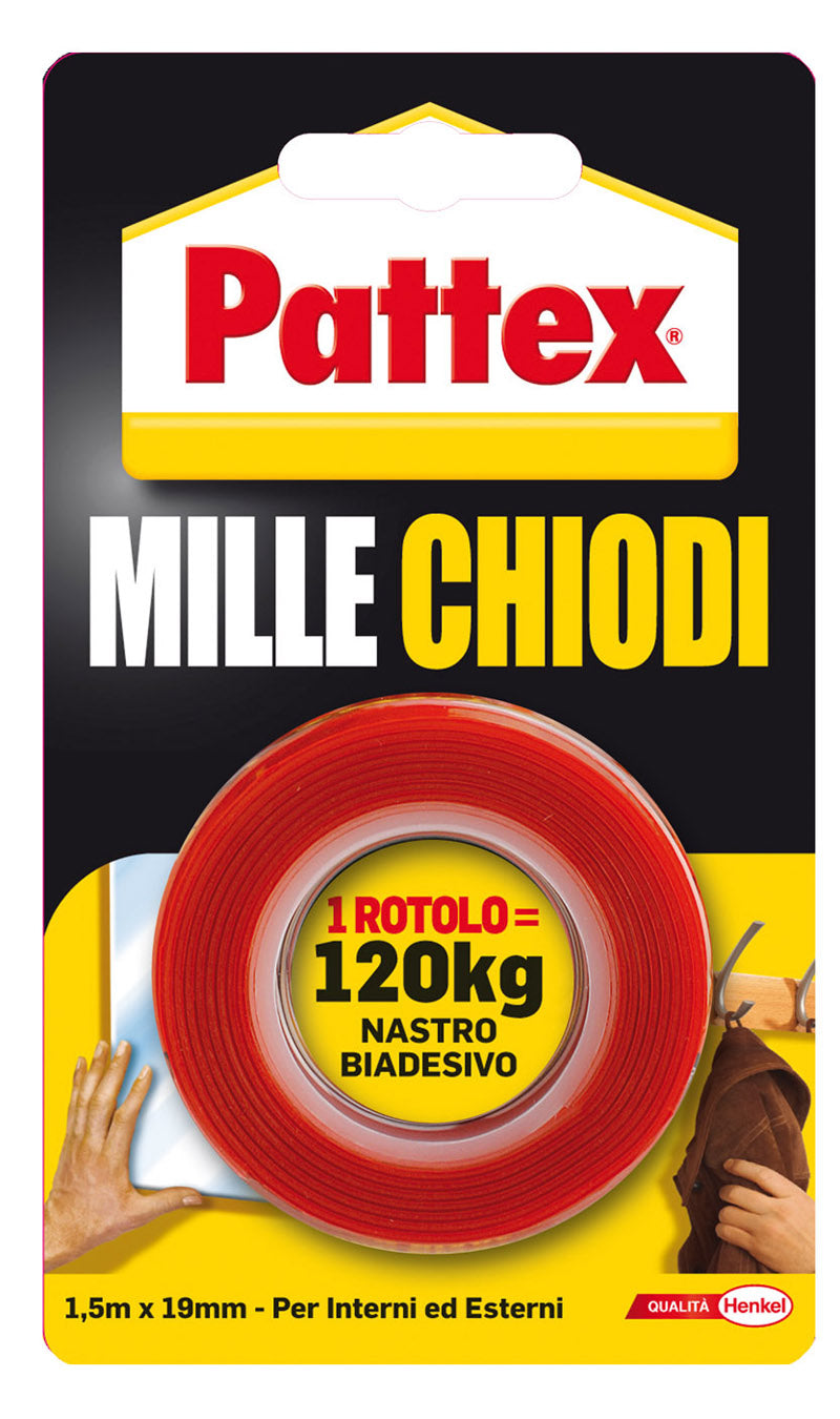 Henkel Nastro Biadesivo Pattex Mille Chiodi 19x1,5mt