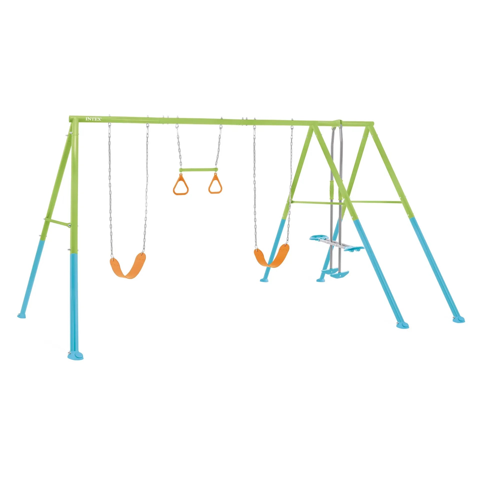 Art.INT44130 Altalena Colorata con Set di Gioco a 4 Funzioni - 465 x 249 x 203 cm