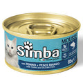 Monge Simba Cibo Umido Gatto Mousse Tonno e Pesce Bianco Scatoletta 85 g – Confezione 24 Pezzi