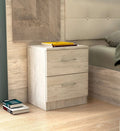 Comodino 2 Cassetti Bianco Gesso – 45x34x47 cm | Kit Montaggio Incluso