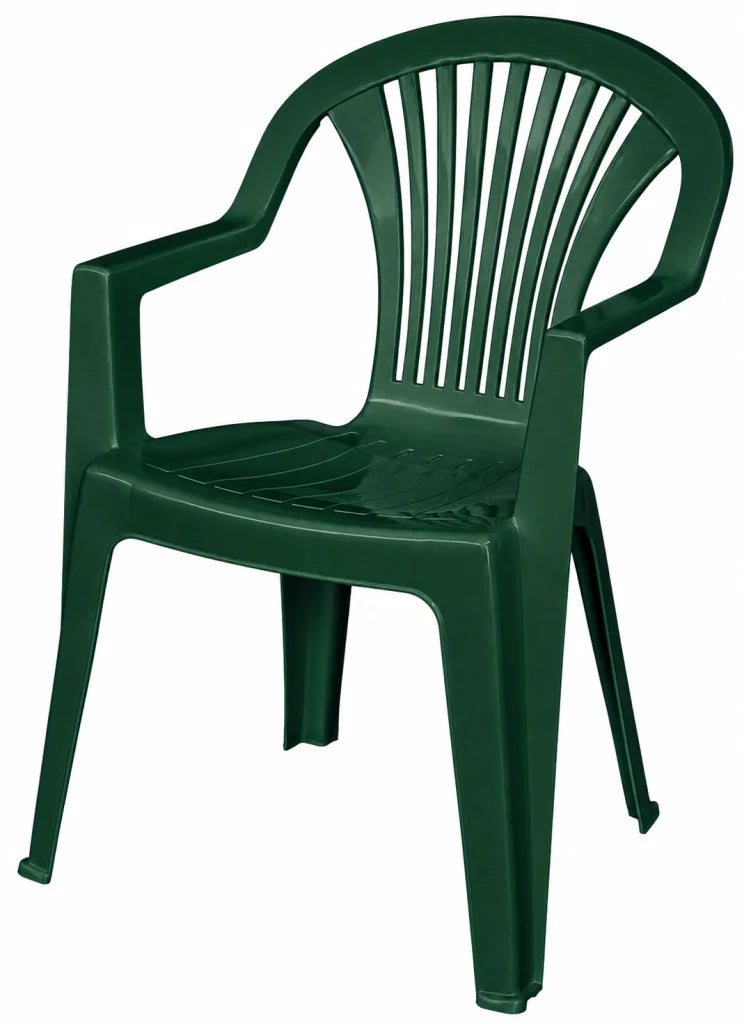 Sedia Lido in Polipropilene Impilabile 57x58x82 cm Verde