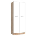 Armadio 2 Ante Rovere Bianco 71x51,5x181 cm