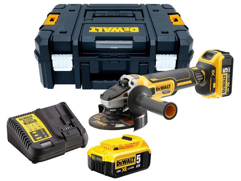 DeWalt Smerigliatrice Angolare Brushless 18V DCG405P2-QW 125mm 2 Batterie 5Ah