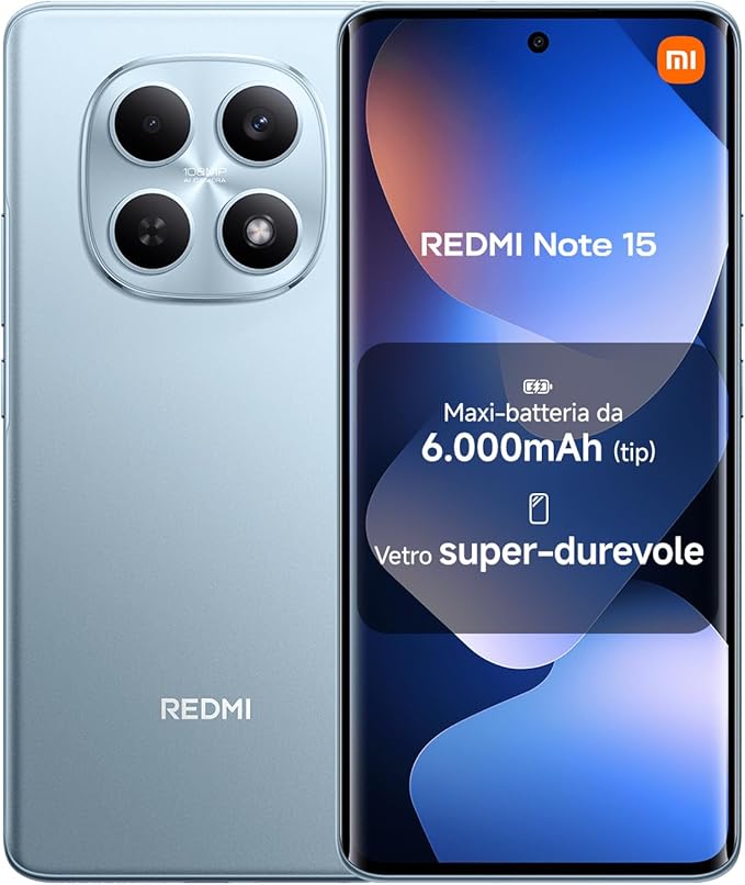 Xiaomi Redmi Note 15 4G 6+128GB Duos Glacier Blue Italia