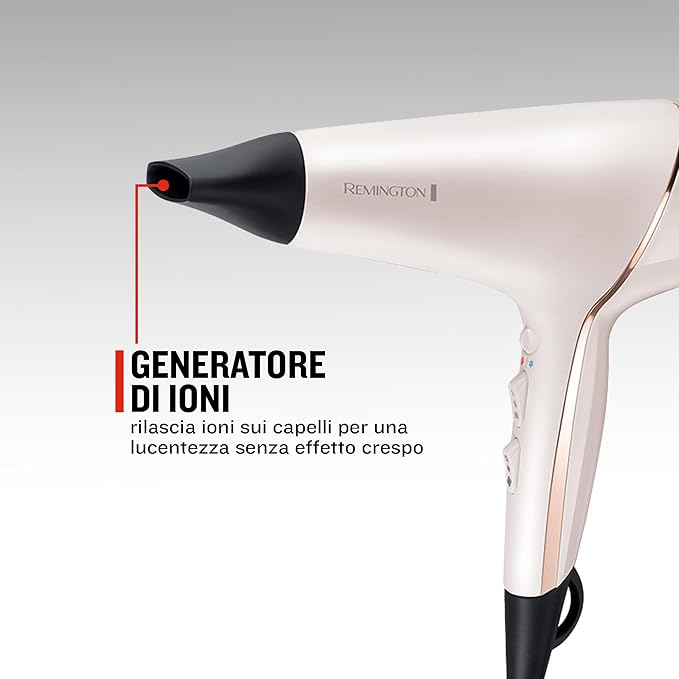 Remington AC9140 ProLuxe Asciugacapelli Ionico 2400W Bianco Oro Rosa