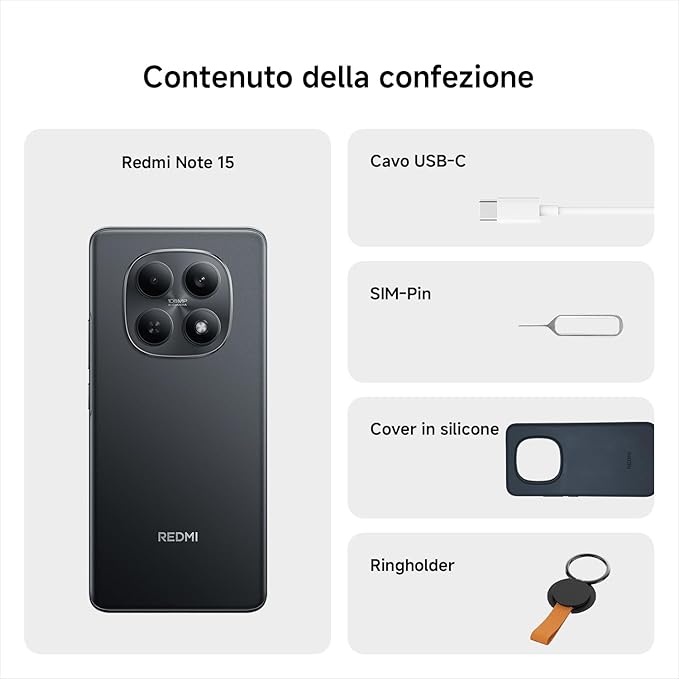Xiaomi Redmi Note 15 4G 6+128GB Duos Glacier Blue Italia