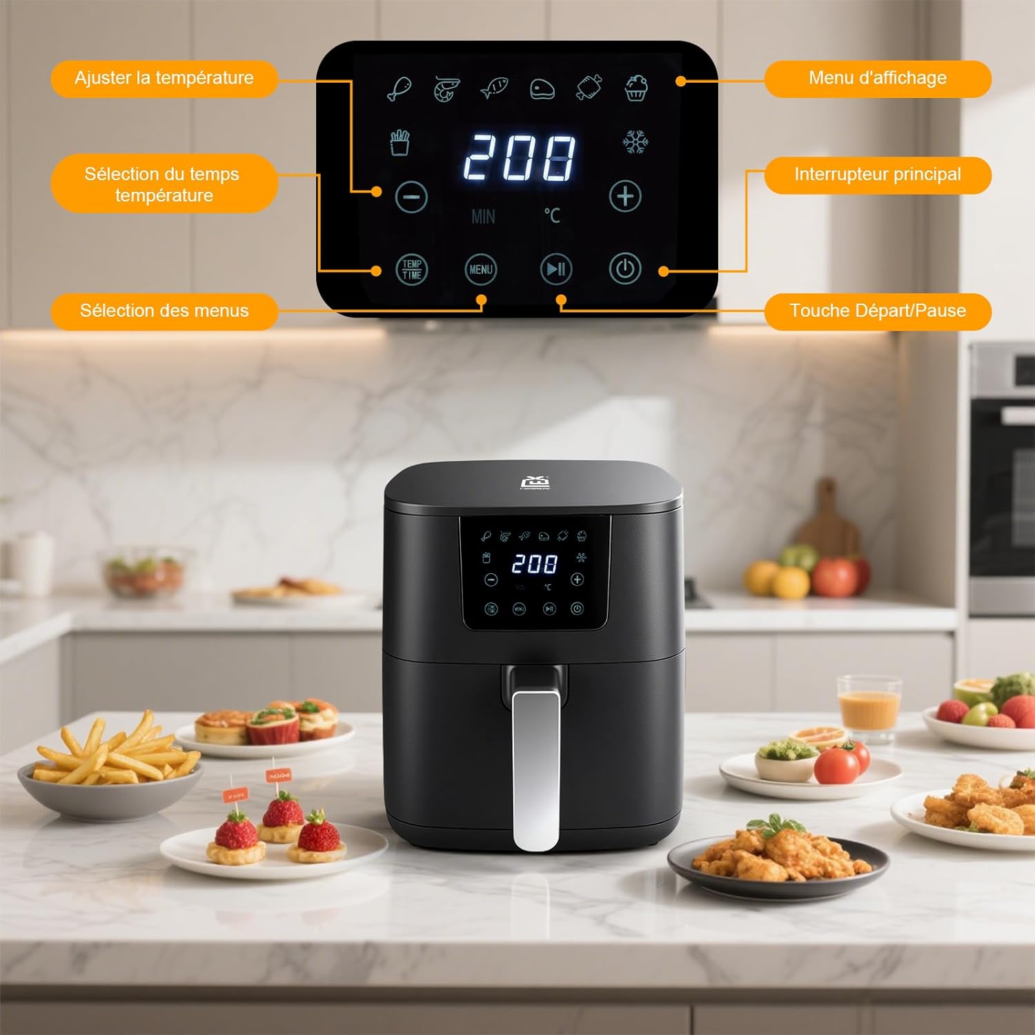 Friggitrice ad Aria Digitale Extrastar 4,5 Litri 1400W
