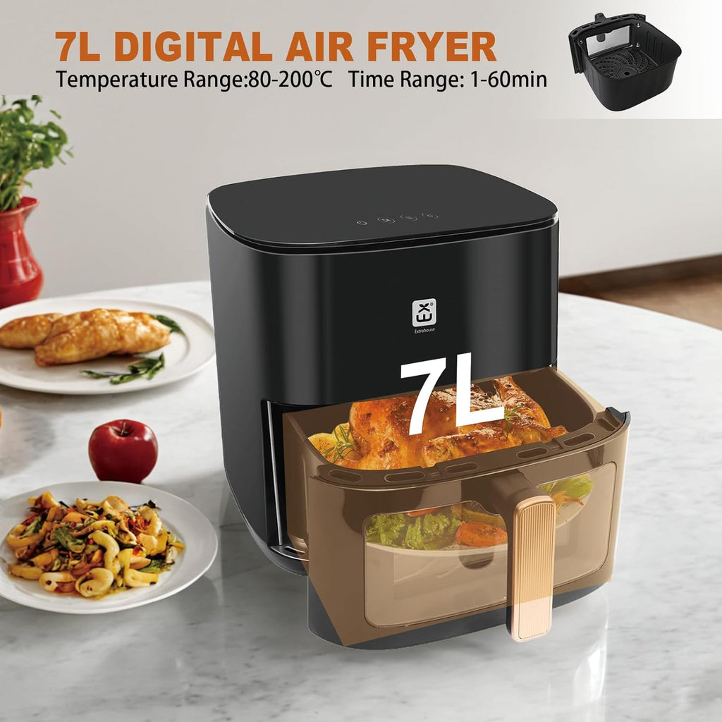 Friggitrice ad Aria 7 Litri XXL con Finestra e Touch Screen 1800W - ZE7223-A