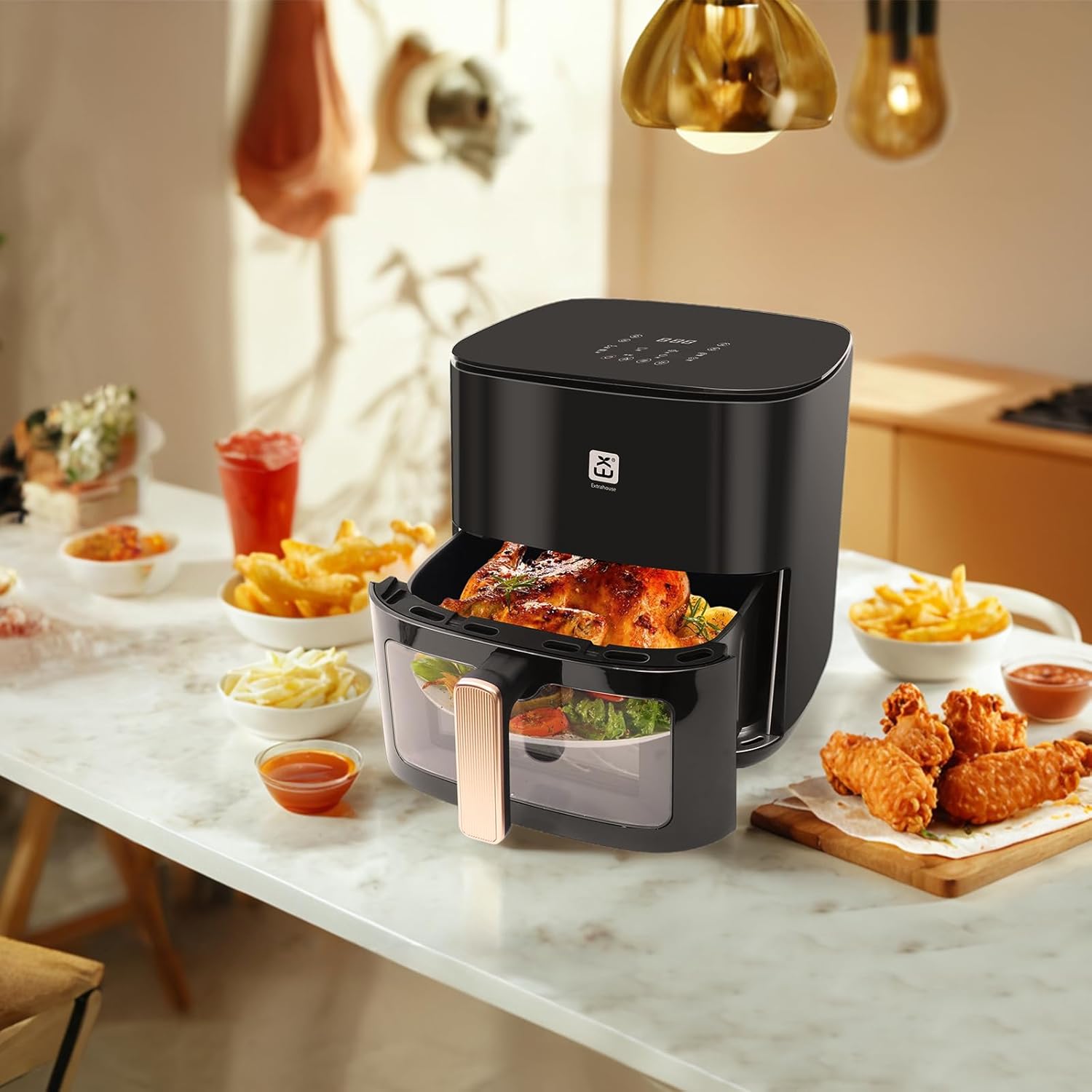 Friggitrice ad Aria 7 Litri XXL con Finestra e Touch Screen 1800W - ZE7223-A