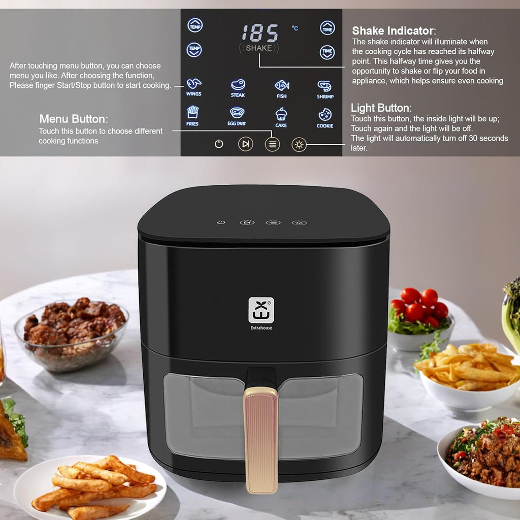 Friggitrice ad Aria 7 Litri XXL con Finestra e Touch Screen 1800W - ZE7223-A